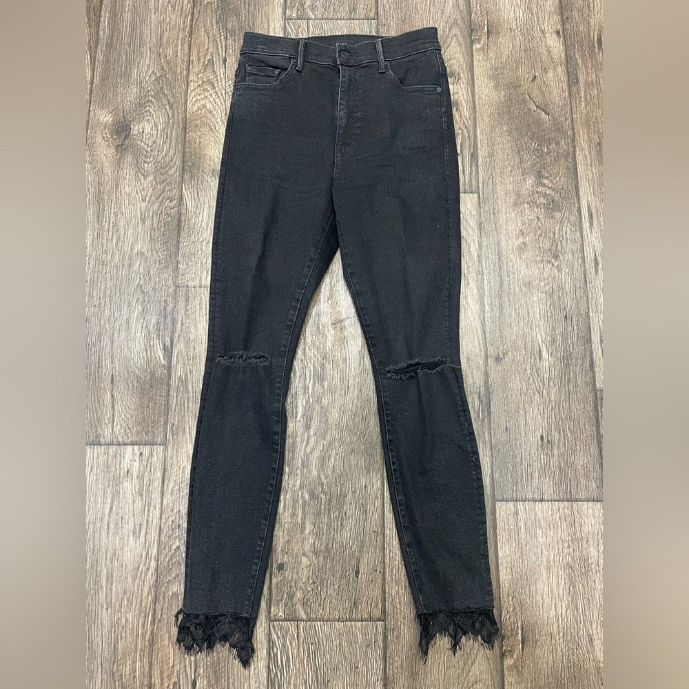 MOTHER THE SWOONER DAGGER ANKLE FRAY JEANS BAA BAA BLACK SHEEP sz 28